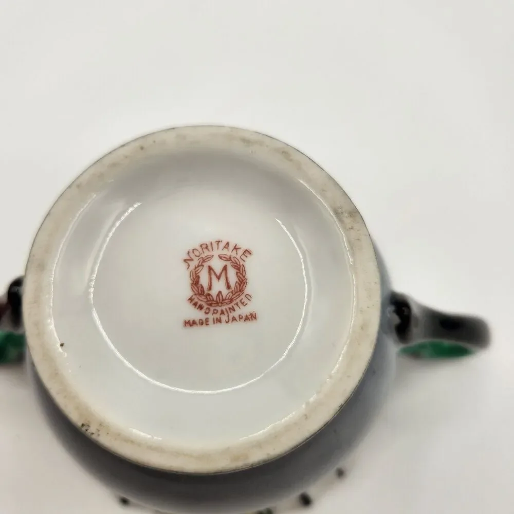 Noritake Sugar Creamer Set Floral  Era 1930-40 M Series Hand Painted Japan MCM